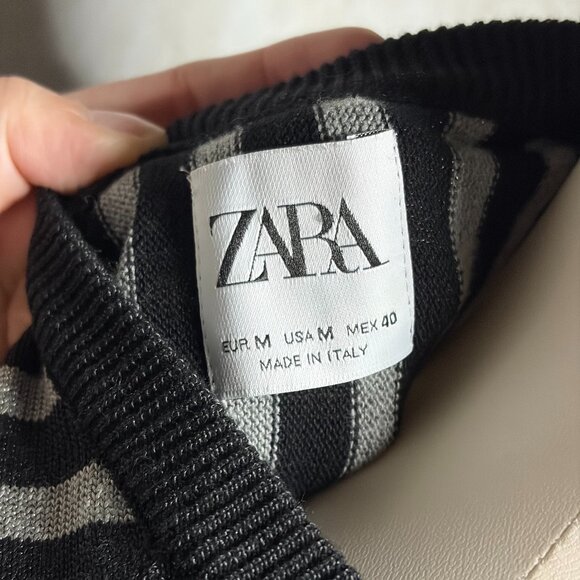 ZARA - Long Sleeveless Striped Tunic Tank Top Medium - Picture 4 of 6